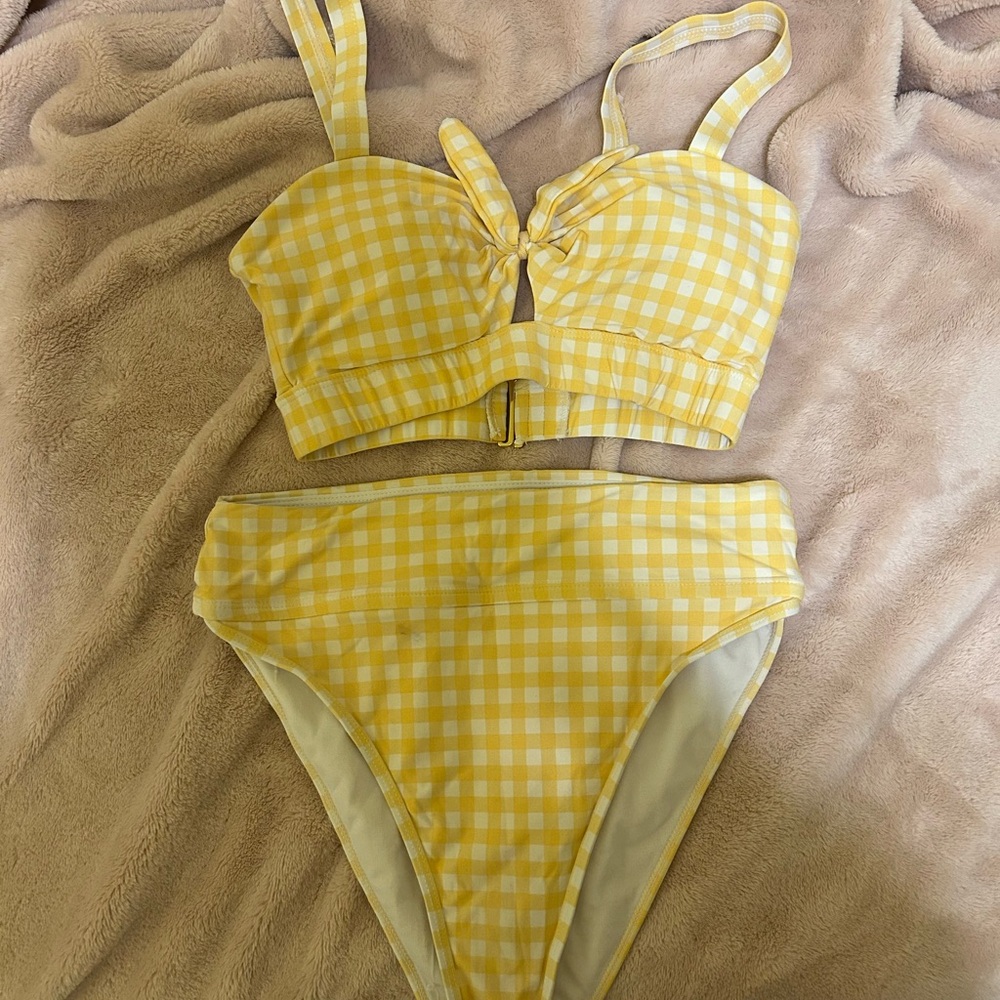 Yellow Gingham Bikini Set